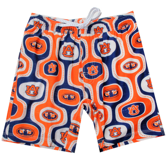 Auburn Tigers Wes and Willy Mens College Cabana Boy Retro Tech Swim Trunk