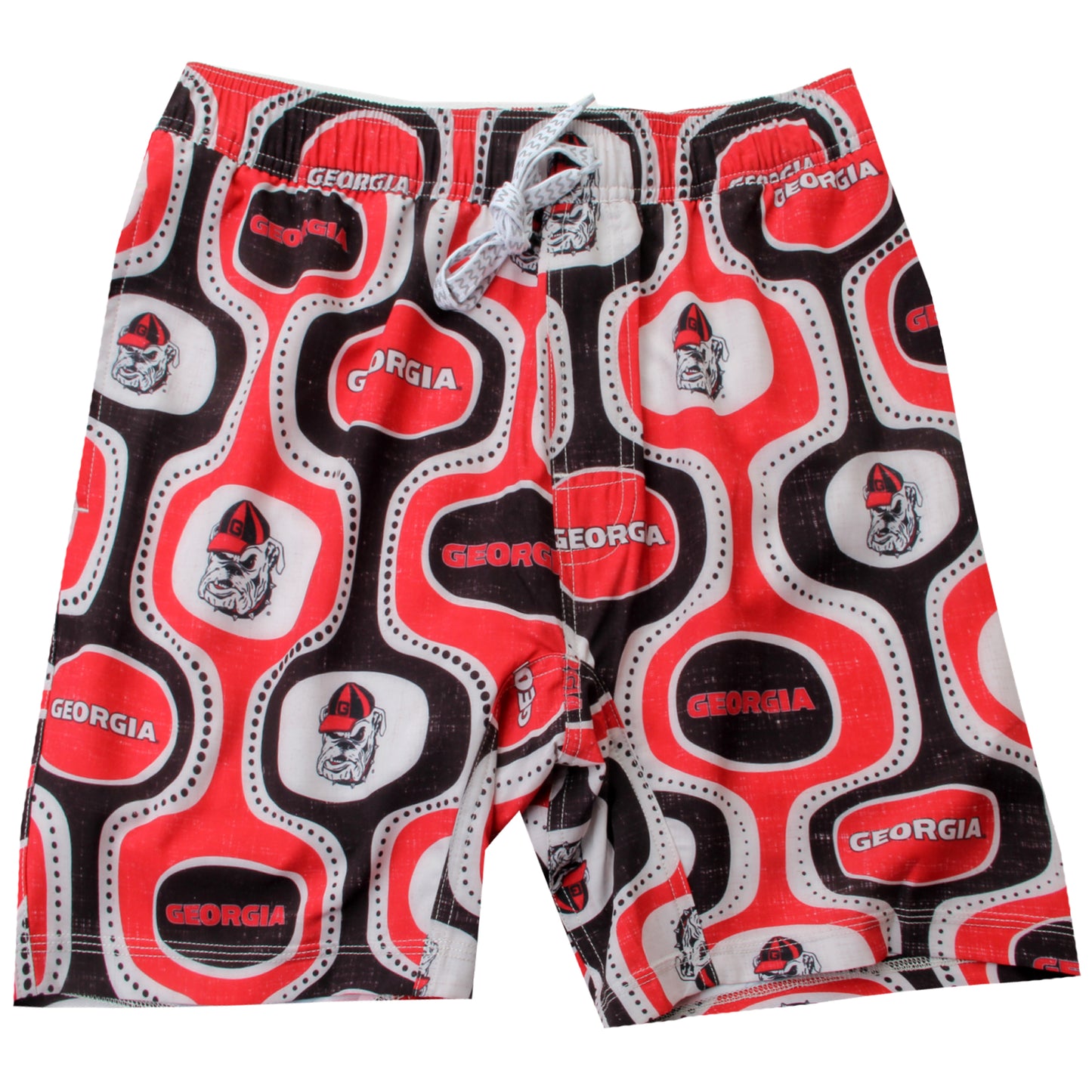 Georgia Bulldogs Wes and Willy Mens College Cabana Boy Retro Tech Swim Trunk