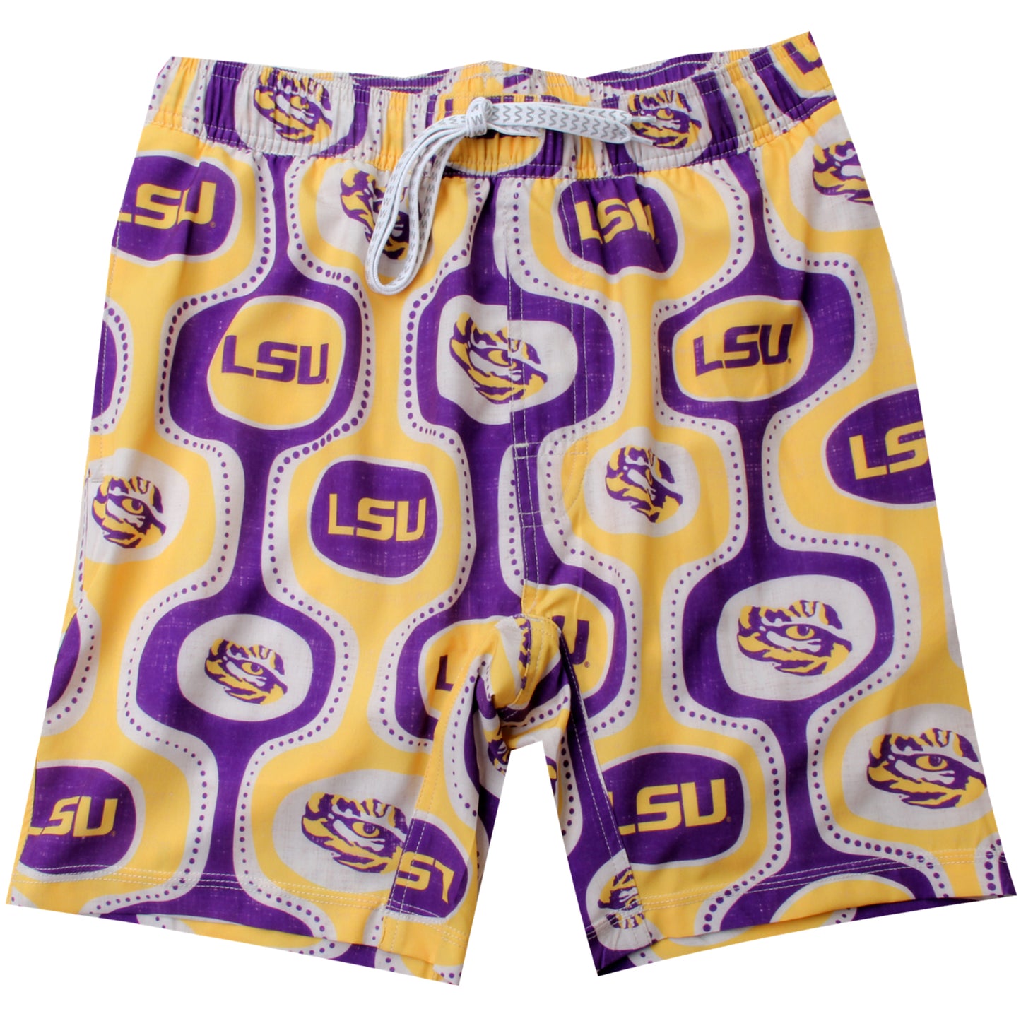 LSU Tigers Wes and Willy Mens College Cabana Boy Retro Tech Swim Trunk