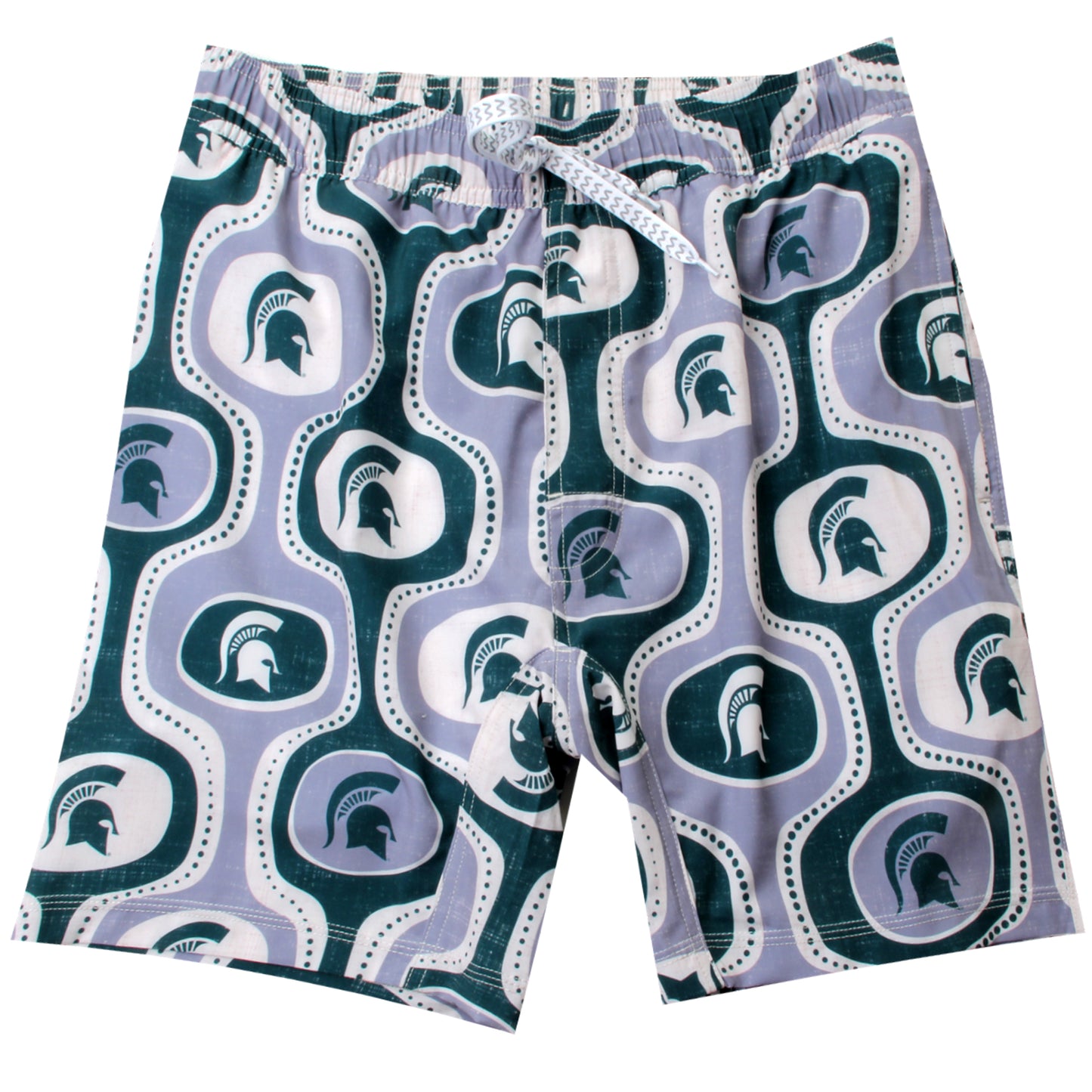 Michigan State Spartans Wes and Willy Mens College Cabana Boy Retro Tech Swim Trunk