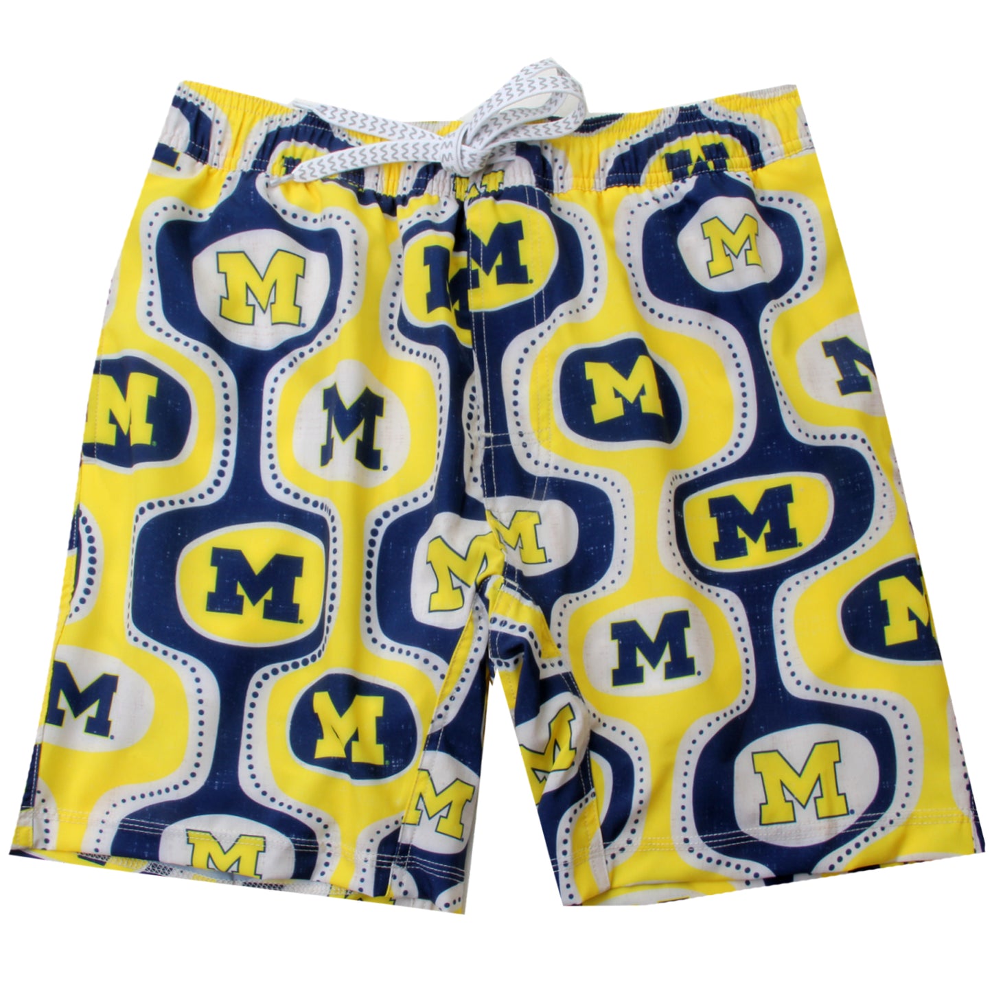 Michigan Wolverines Wes and Willy Mens College Cabana Boy Retro Tech Swim Trunk