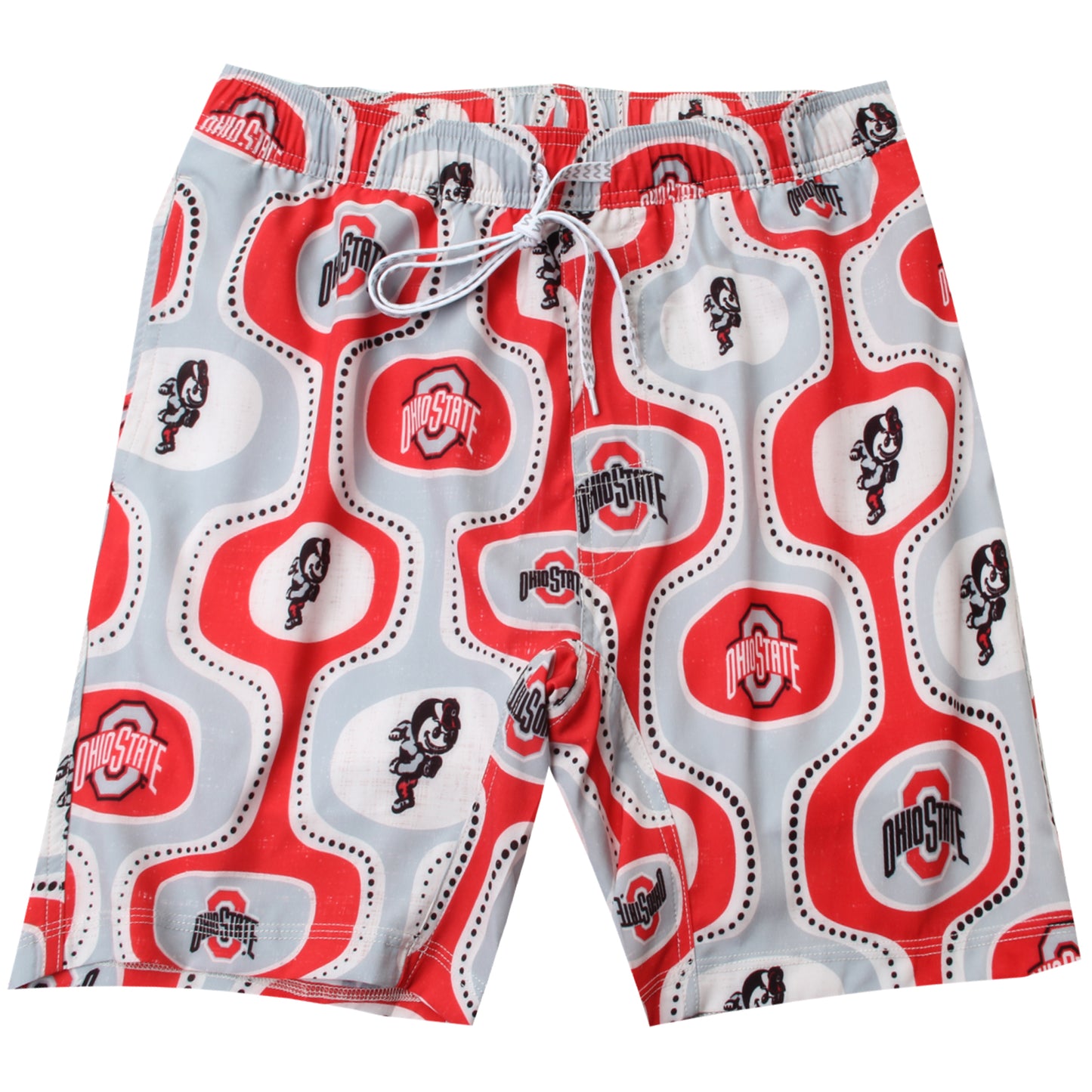 Ohio State Buckeyes Wes and Willy Mens College Cabana Boy Retro Tech Swim Trunk
