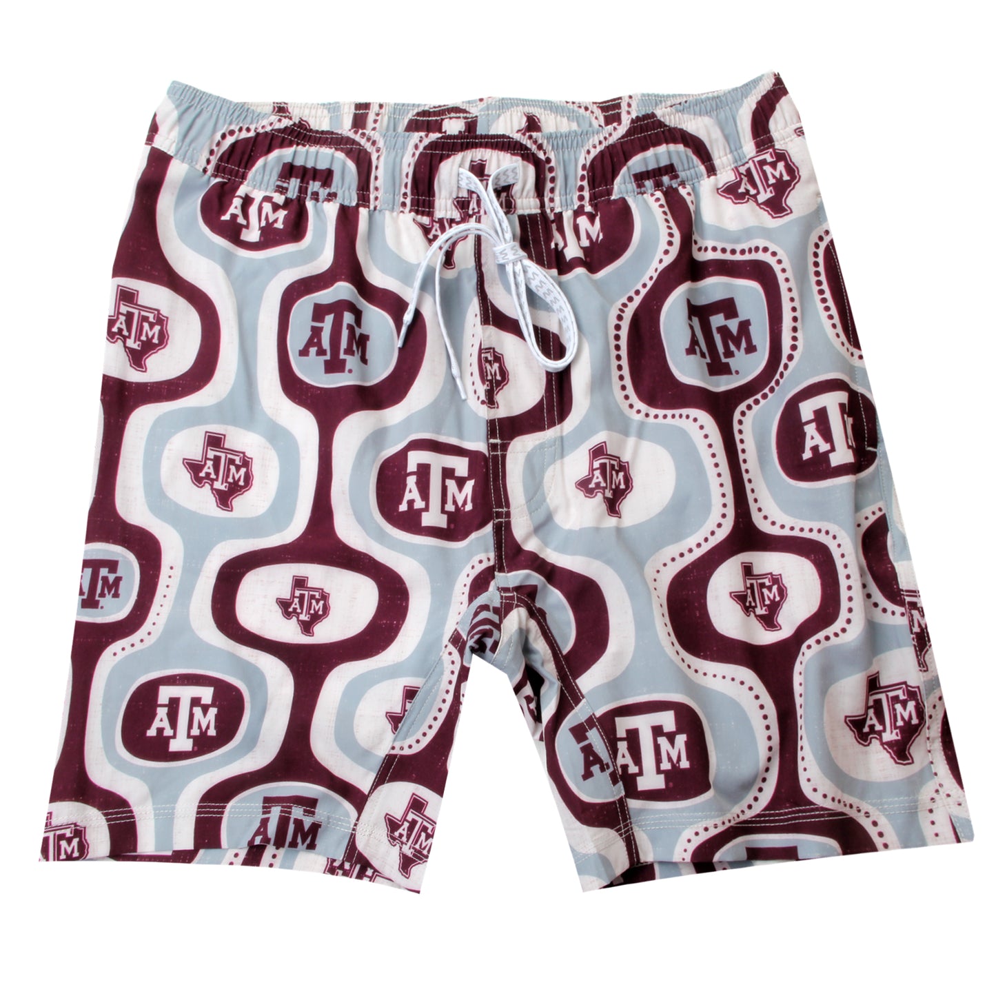 Texas A&M Aggies Wes and Willy Mens College Cabana Boy Retro Tech Swim Trunk