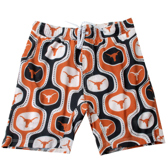 Texas Longhorns Wes and Willy Mens College Cabana Boy Retro Tech Swim Trunk