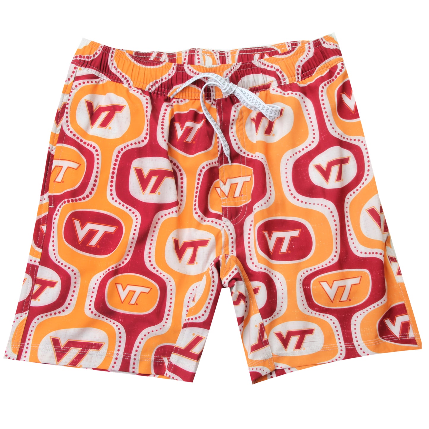 Virginia Tech Hokies Wes and Willy Mens College Cabana Boy Retro Tech Swim Trunk