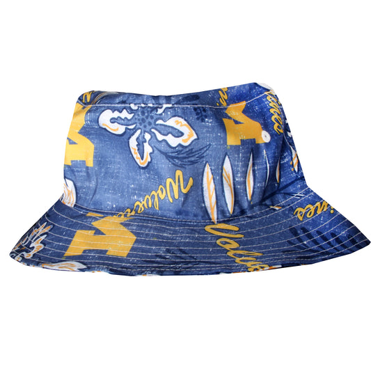 Michigan Wolverines Wes and Willy Mens Vintage Floral Bucket Hat