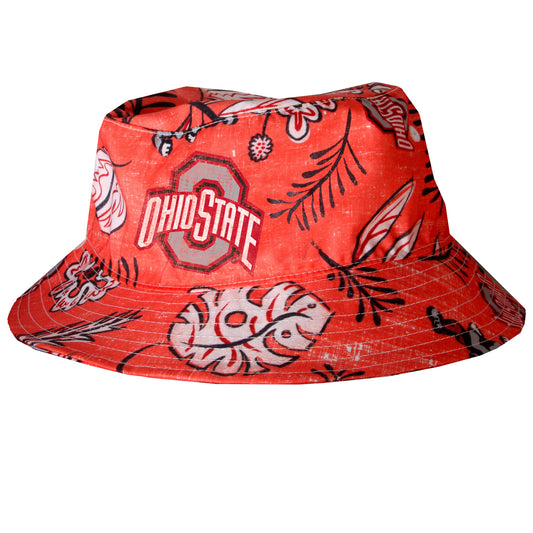 Ohio State Buckeyes Wes and Willy Mens Vintage Floral Bucket Hat