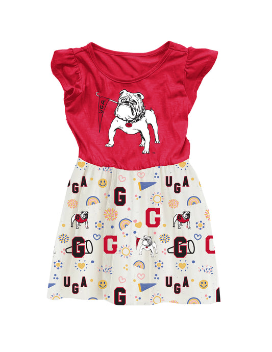 Georgia Bulldogs Wes and Willy Baby and Little Girls Princess Vault Dress