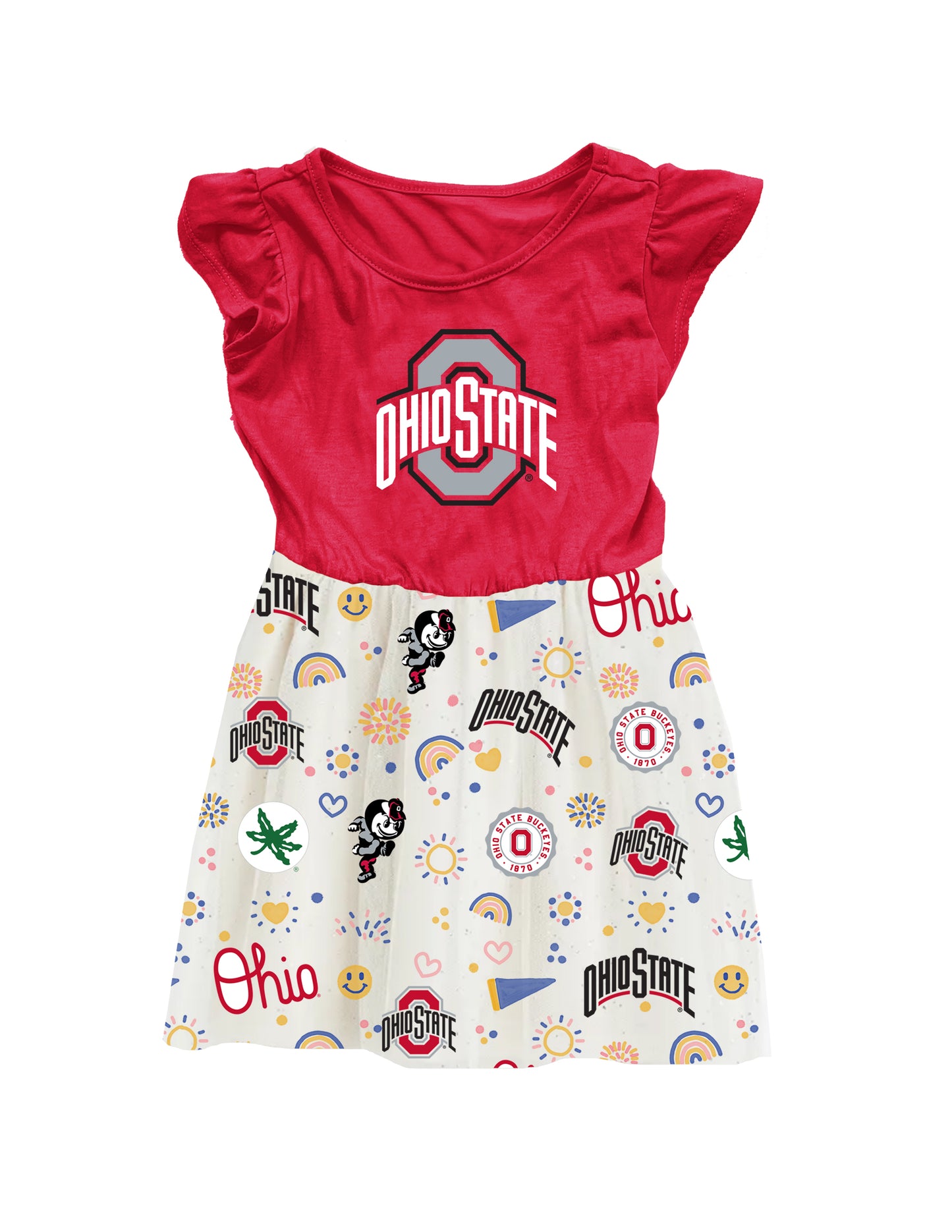 Ohio State Buckeyes Wes and Willy Baby and Little Girls Princess Vault Dress