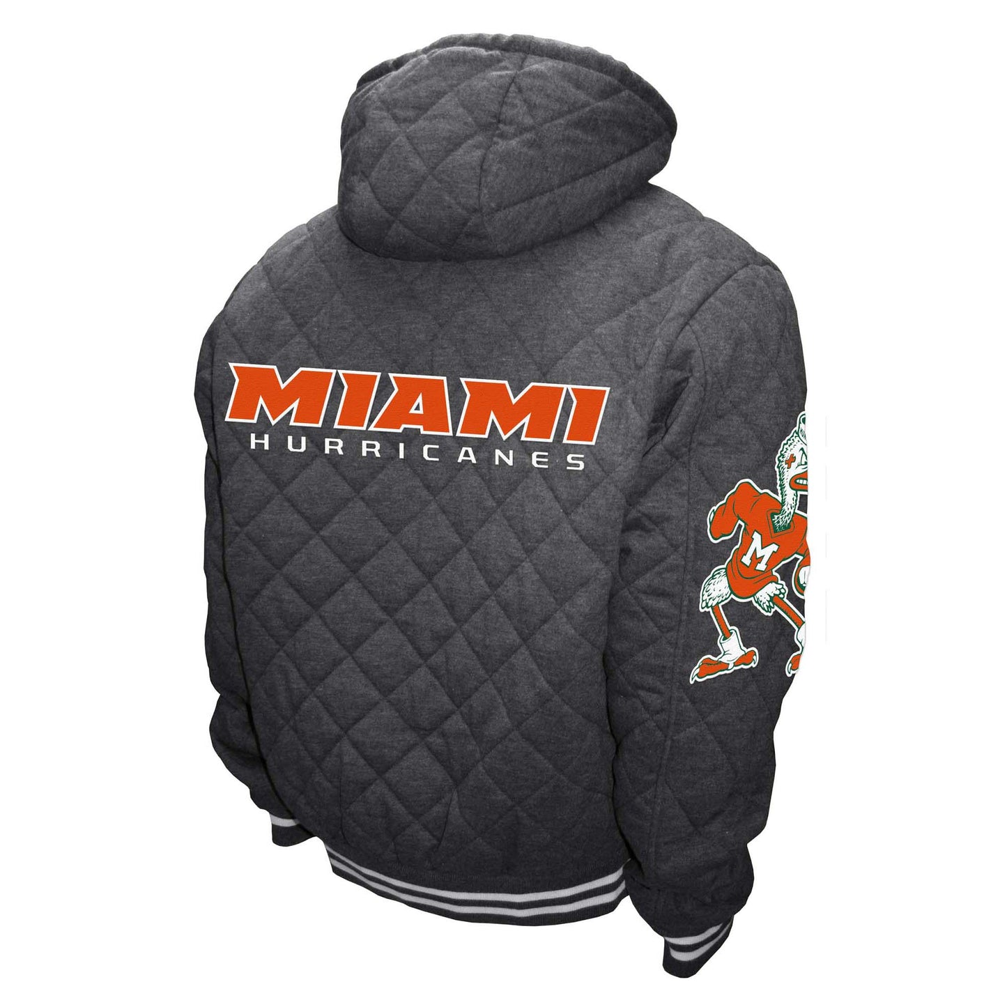 Miami Hurricanes Franchise Club Mens Diamond Quilted Full Zip Jacket