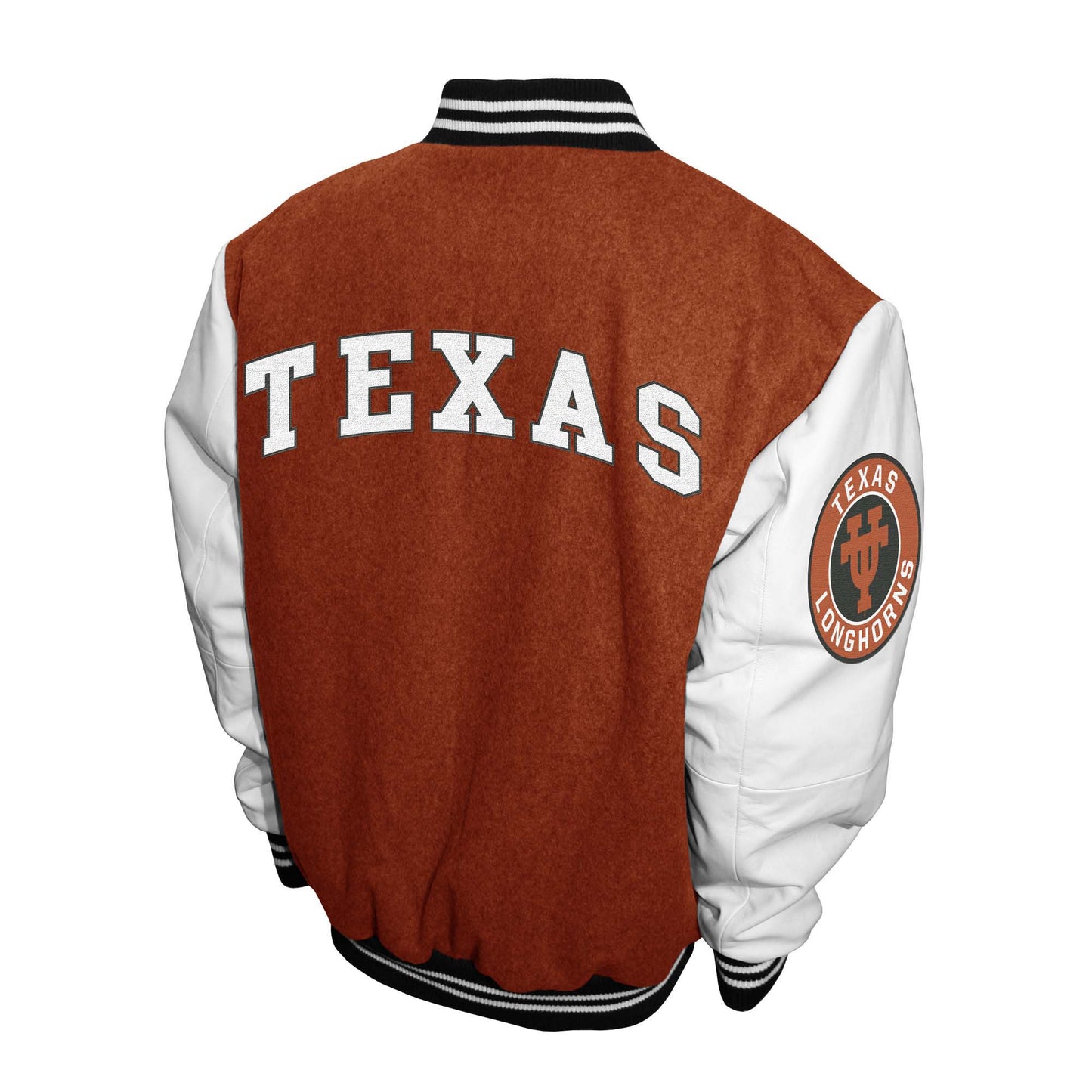 Texas Longhorns Franchise Club Mens Graduate Wool Varsity Letterman Jacket