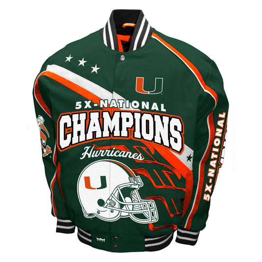 Miami Hurricanes Franchise Club Mens Commemorative Twill Jacket