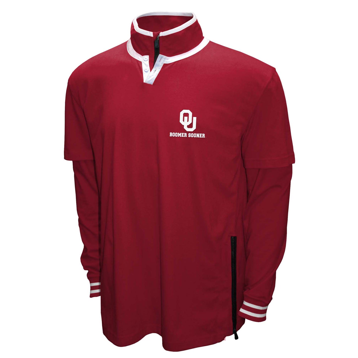 Oklahoma Sooners Franchise Club Mens NCAA 3 In 1 Double Down Systems Jacket