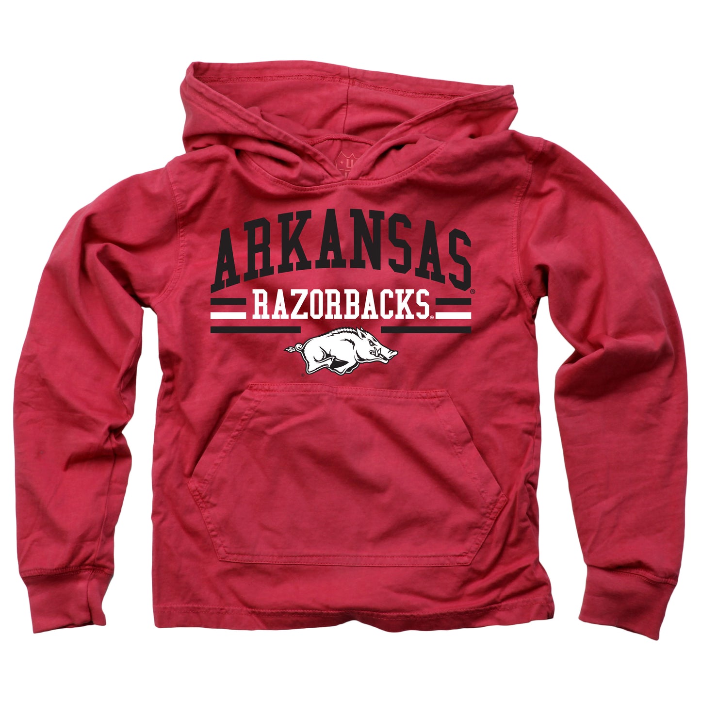 Arkansas Razorbacks Wes and Willy Youth Boys Long Sleeve Hooded T-Shirt