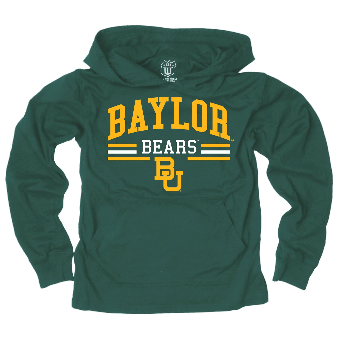 Baylor Bears Wes and Willy Youth Boys Long Sleeve Hooded T-Shirt