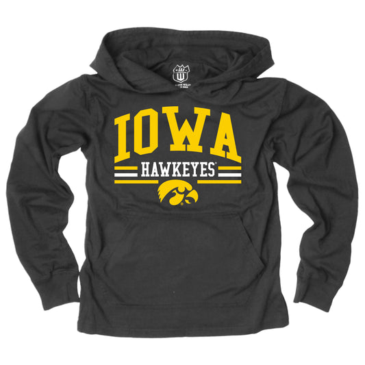 Iowa Hawkeyes Wes and Willy Youth Boys Long Sleeve Hooded T-Shirt