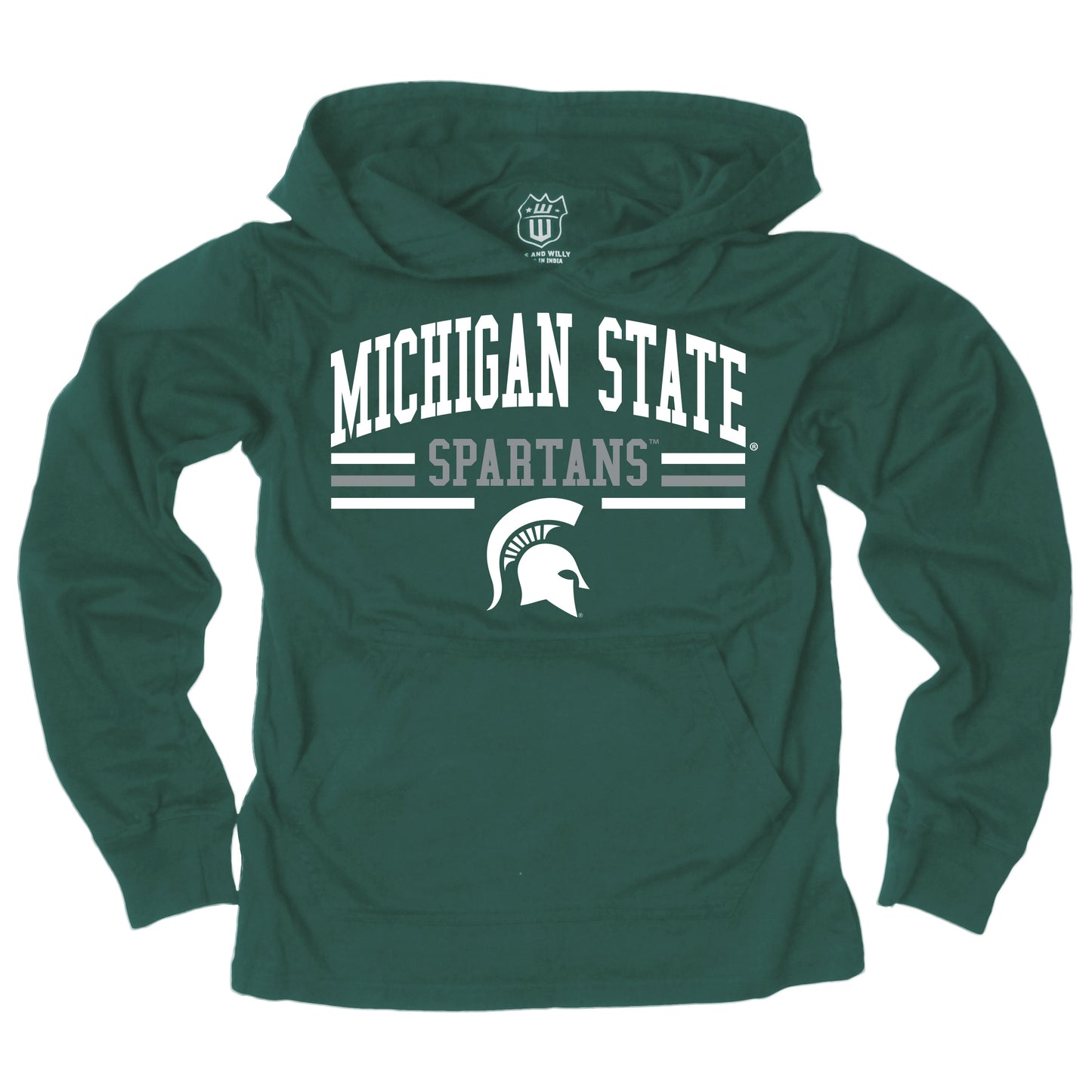 Michigan State Spartans Wes and Willy Youth Boys Long Sleeve Hooded T-Shirt