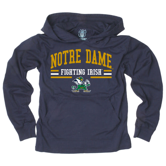 Notre Dame Fighting Irish Wes and Willy Youth and Little Boys Long Sleeve Hooded T-Shirt Navy