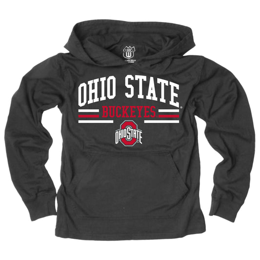 Ohio State Buckeyes Wes and Willy Youth Boys Long Sleeve Hooded T-Shirt Black