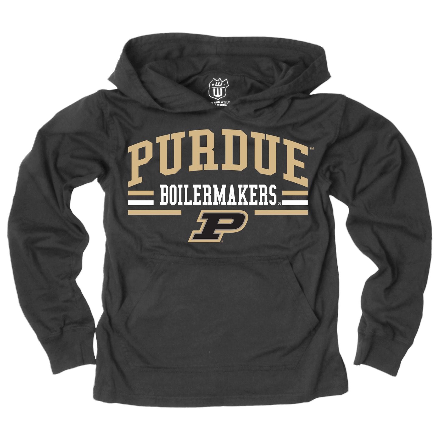 Purdue Boilermakers Wes and Willy Youth Boys Long Sleeve Hooded T-Shirt