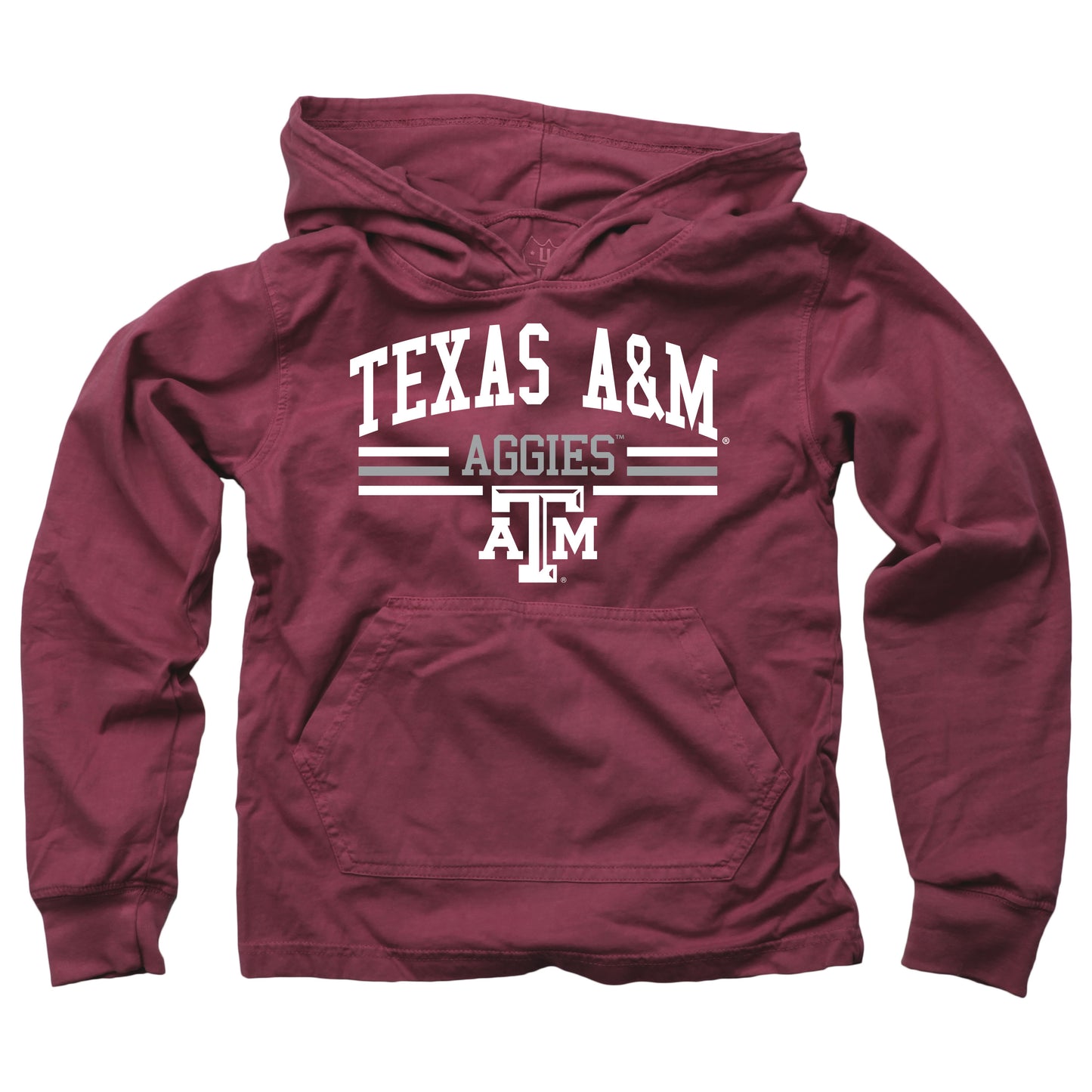 Texas A&M Aggies Wes and Willy Youth Boys Long Sleeve Hooded T-Shirt