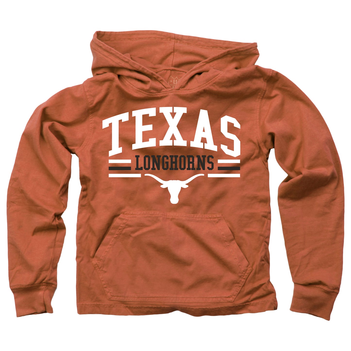 Texas Longhorns Wes and Willy Youth Boys Long Sleeve Hooded T-Shirt