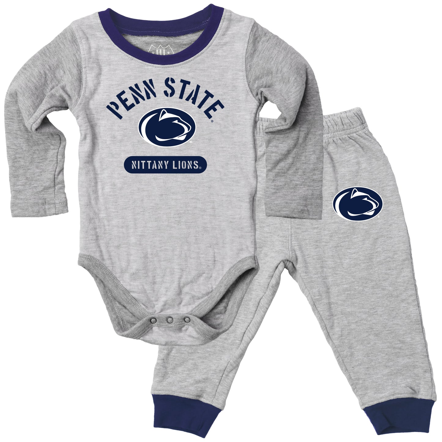 Penn State Nittany Lions Wes and Willy Baby College Jie Jie Long Sleeve Bodysuit and Pant Set