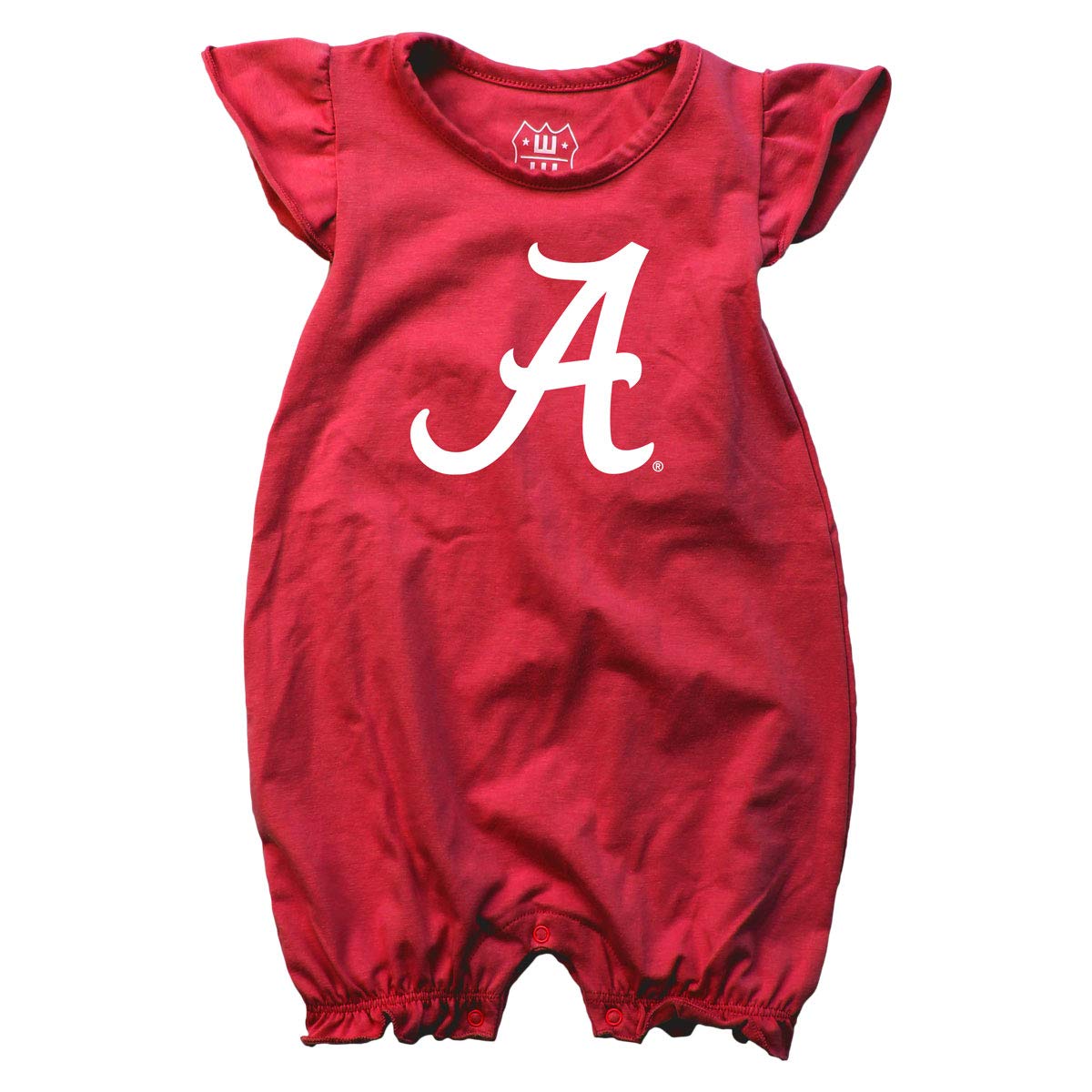 Alabama Crimson Tide Wes and Willy Baby Girls Team Logo Bubble Hopper Romper