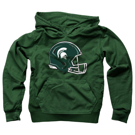 Michigan State Spartans Wes and Willy Youth Boys Helmet Logo Pullover Hoodie