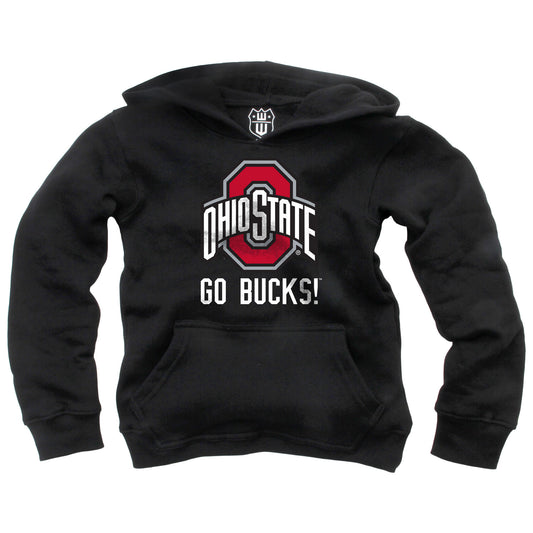 Ohio State Buckeyes Wes and Willy Youth Boys Team Slogan Pullover Hoodie - Black - Go Bucks!