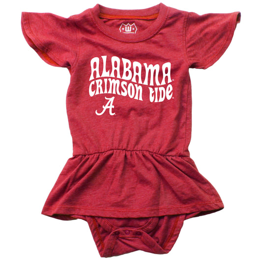 Alabama Crimson Tide Wes and Willy Baby Girls College Team One Piece Hopper Skirt