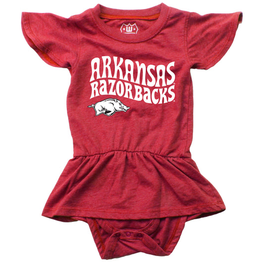 Arkansas Razorbacks Wes and Willy Baby Girls College Team One Piece Hopper Skirt