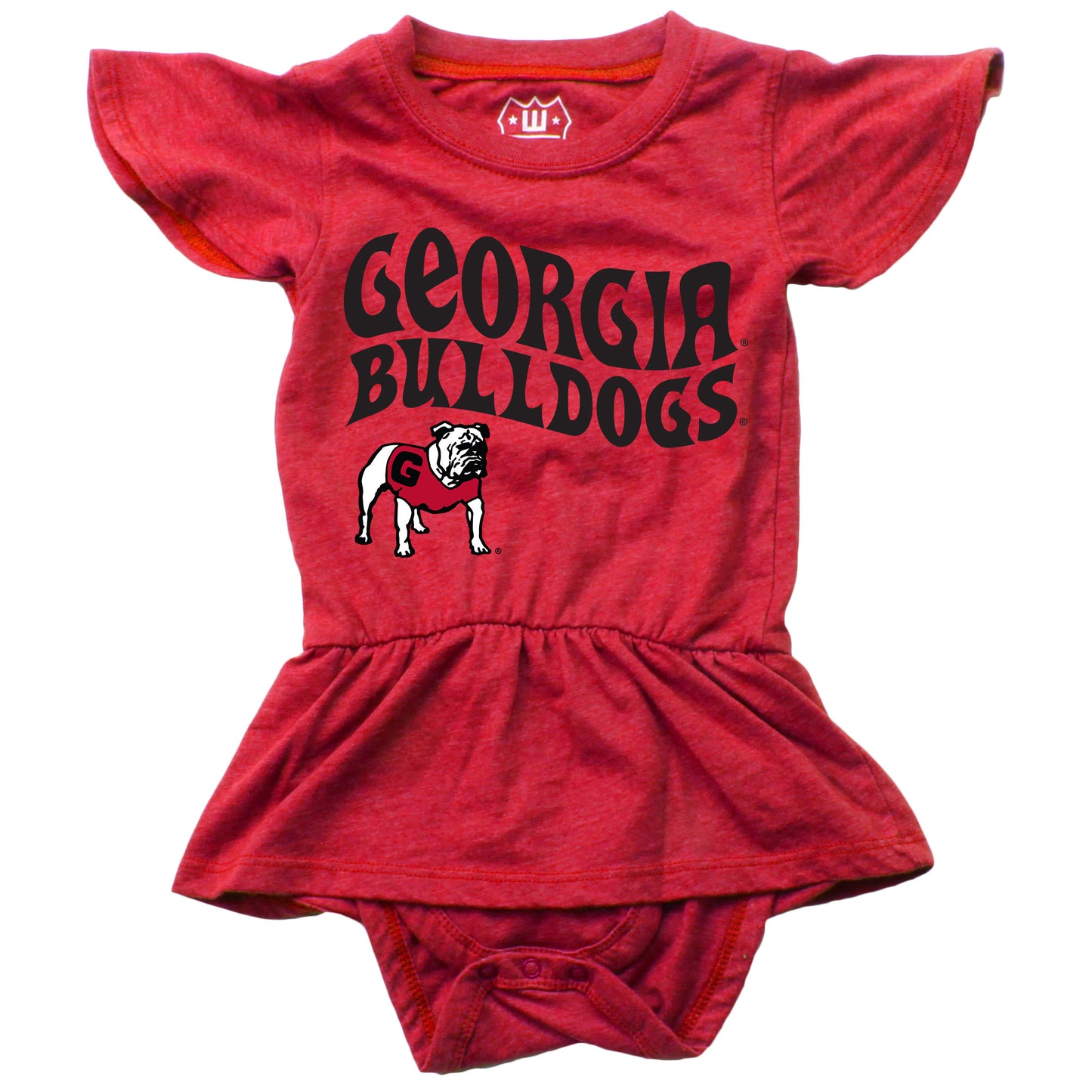 Georgia Bulldogs Wes and Willy Baby Girls College Team One Piece Hopper Skirt Red