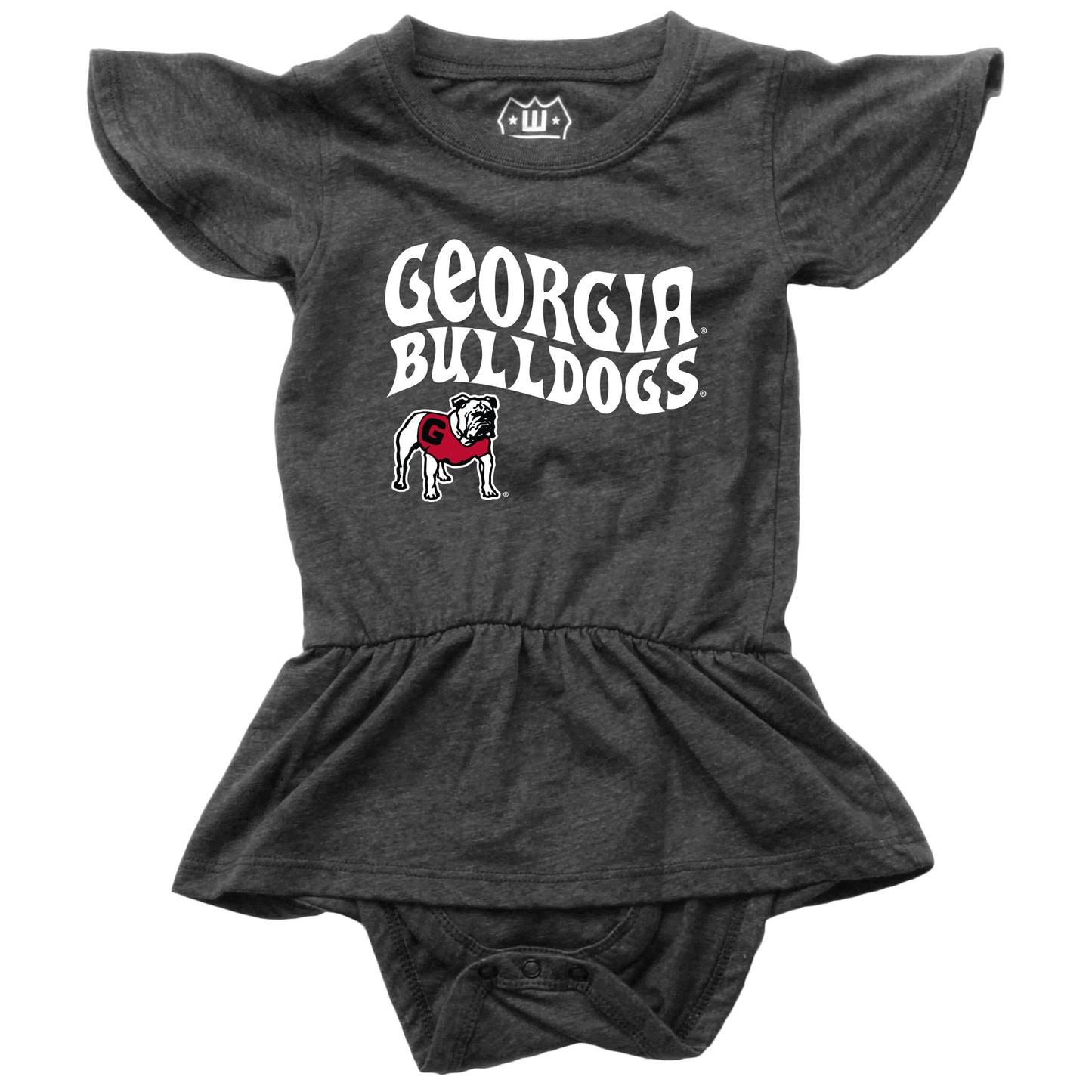 Georgia Bulldogs Wes and Willy Baby Girls College Team One Piece Hopper Skirt Black
