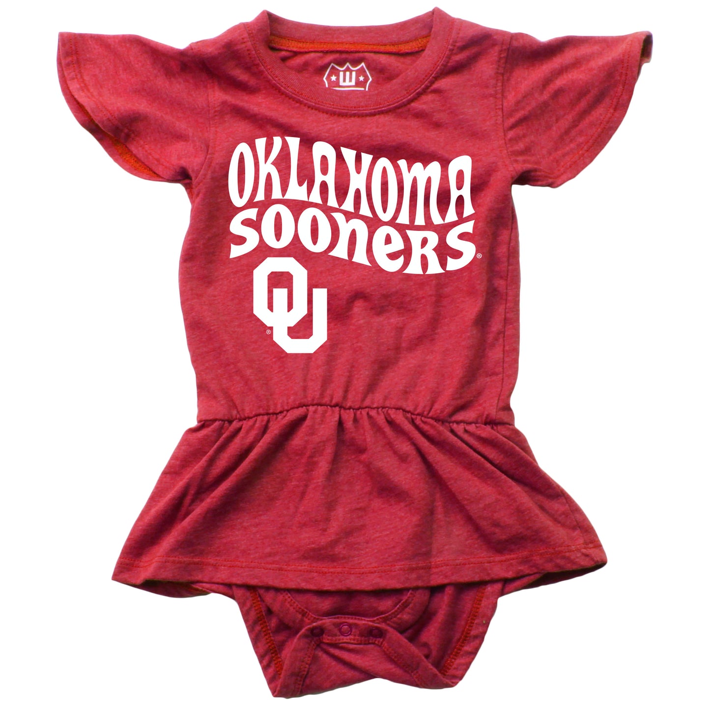 Oklahoma Sooners Wes and Willy Baby Girls College Team One Piece Hopper Skirt
