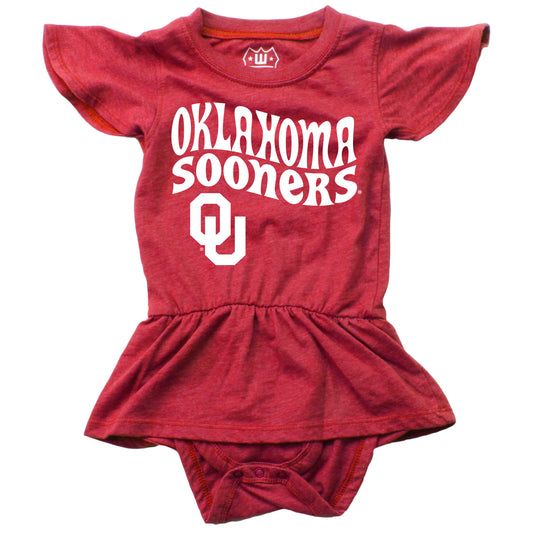 Oklahoma Sooners Wes and Willy Baby Girls College Team One Piece Hopper Skirt