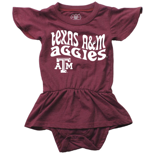 Texas A&M Aggies Wes and Willy Baby Girls College Team One Piece Hopper Skirt