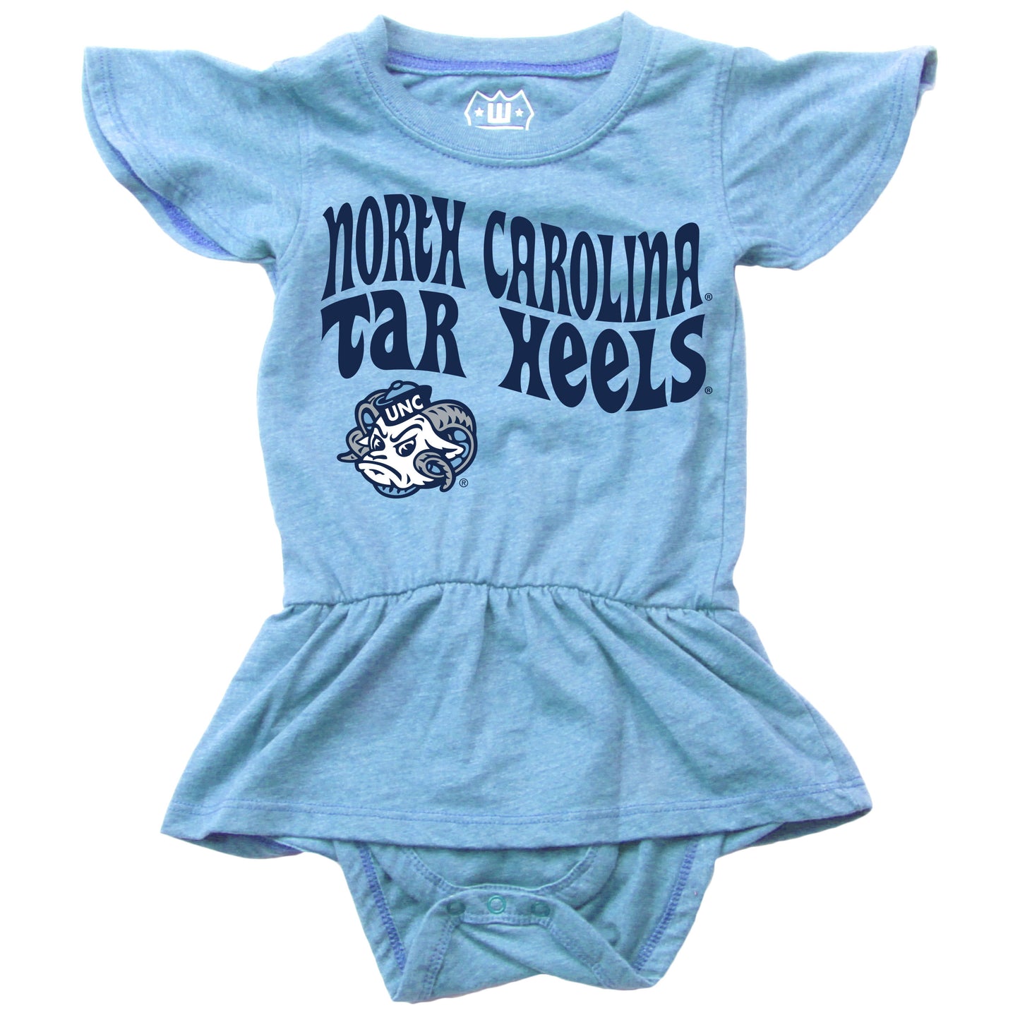 North Carolina Tar Heels Wes and Willy Baby Girls College Team One Piece Hopper Skirt