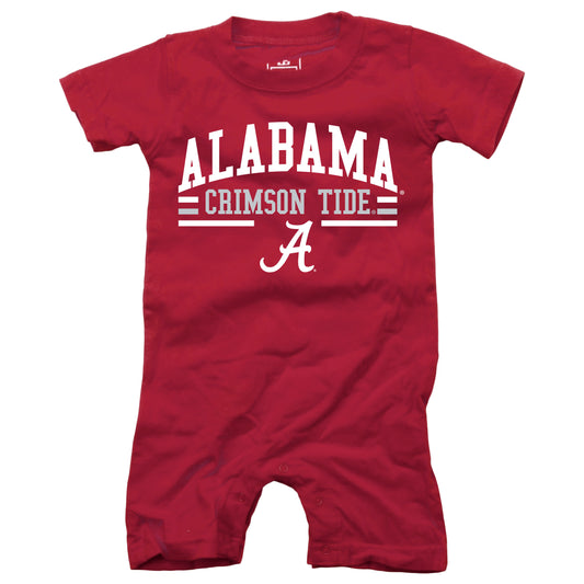 Alabama Crimson Tide Wes and Willy Baby College Team Shorts Romper