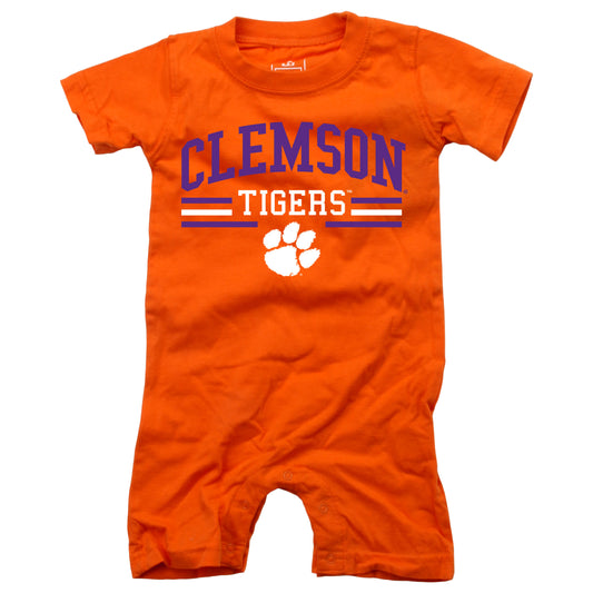 Clemson Tigers Wes and Willy Baby College Team Shorts Romper