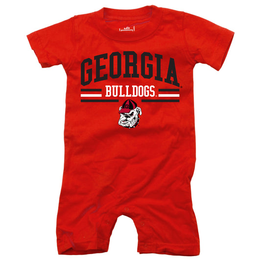 Georgia Bulldogs Wes and Willy Baby College Team Shorts Romper