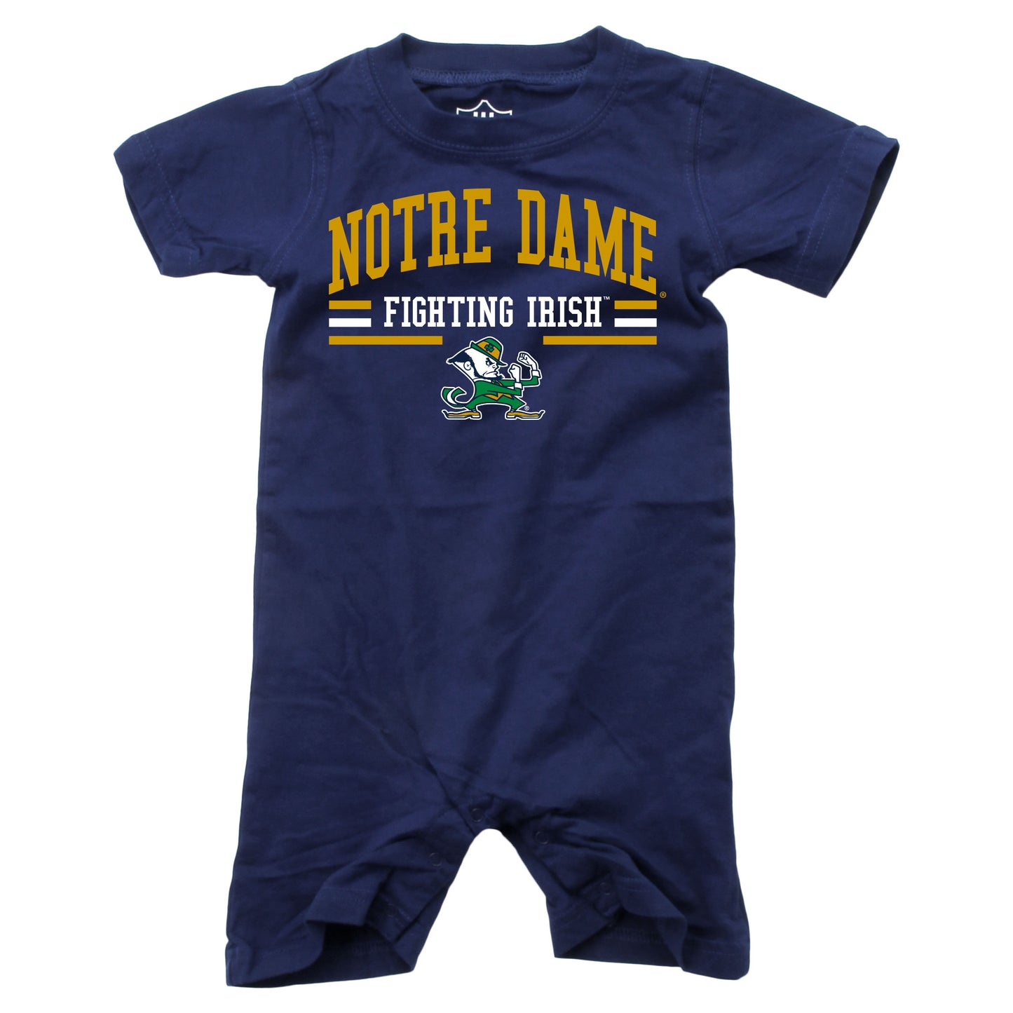 Notre Dame Fighting Irish Wes and Willy Baby College Team Shorts Romper