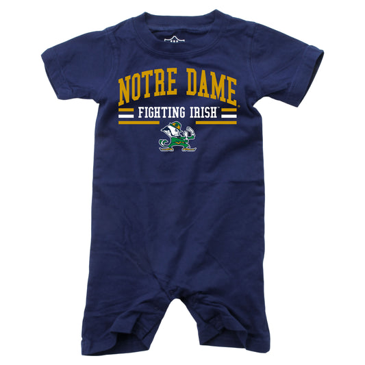 Notre Dame Fighting Irish Wes and Willy Baby College Team Shorts Romper