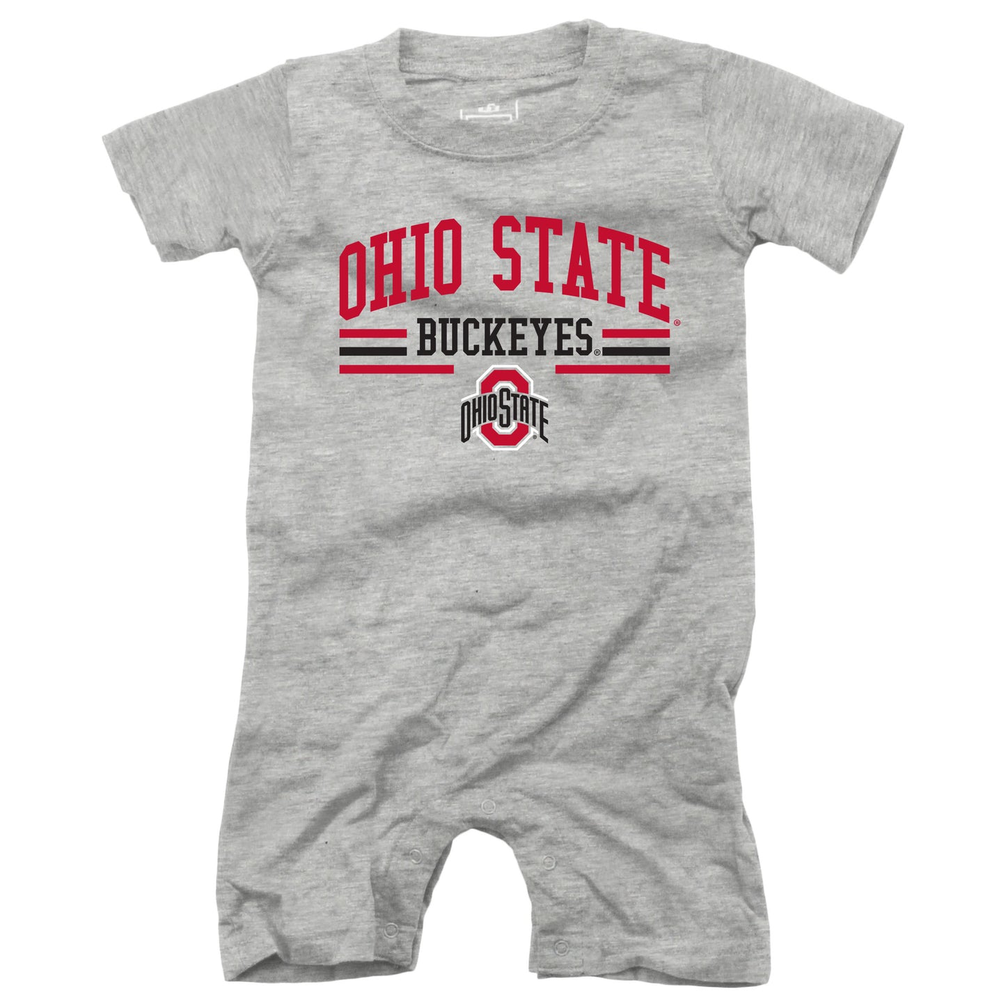 Ohio State Buckeyes Wes and Willy Baby College Team Shorts Romper Gray