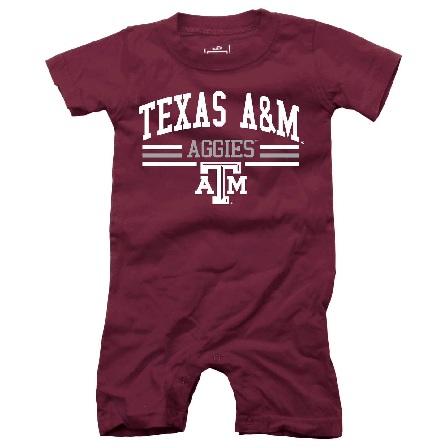 Texas A&M Aggies Wes and Willy Baby College Team Shorts Romper