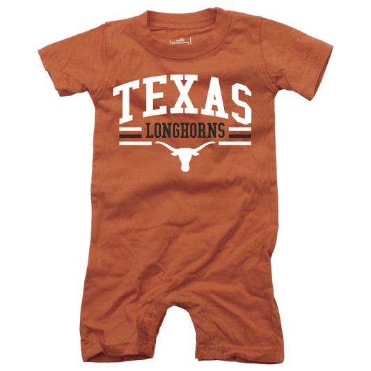 Texas Longhorns Wes and Willy Baby College Team Shorts Romper