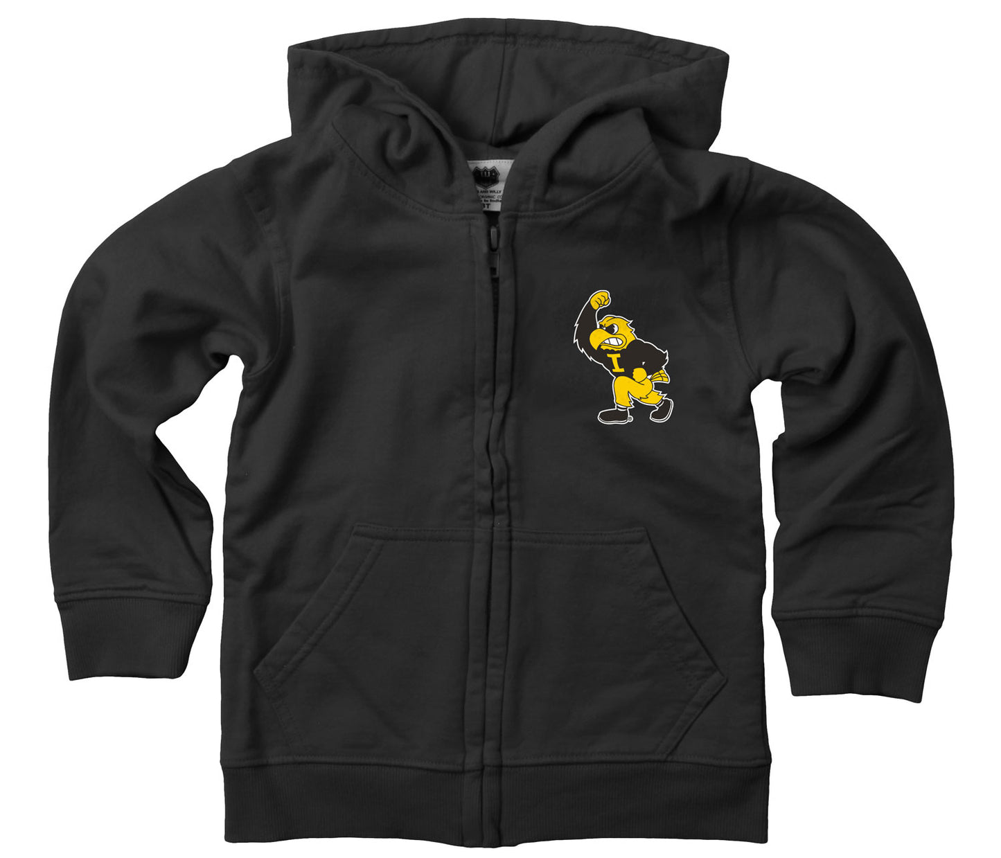 Iowa Hawkeyes Wes and Willy Boys Zip Up Fleece Hooded Jacket