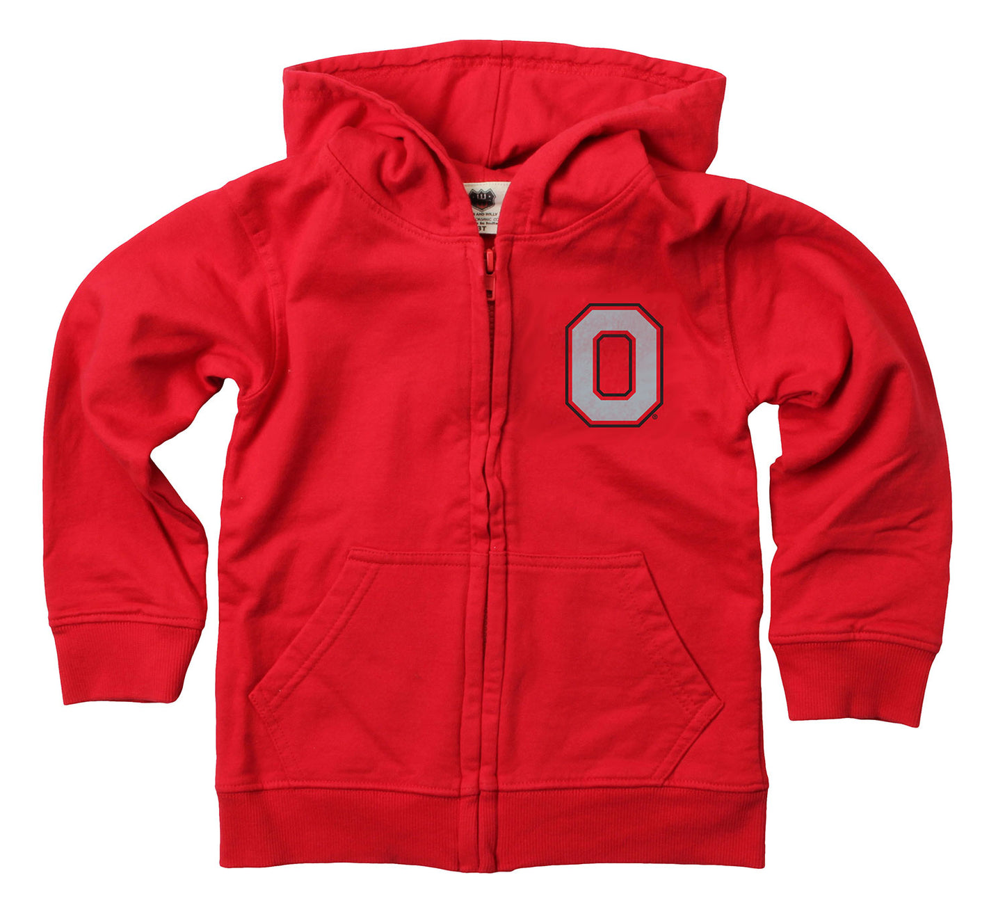 Ohio State Buckeyes Wes and Willy Boys Zip Up Fleece Hooded Jacket Red Leaf