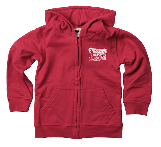 Oklahoma Sooners Wes and Willy Boys Zip Up Fleece Hooded Jacket