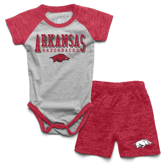 Arkansas Razorbacks Wes and Willy Baby College Team Hopper and Short Set